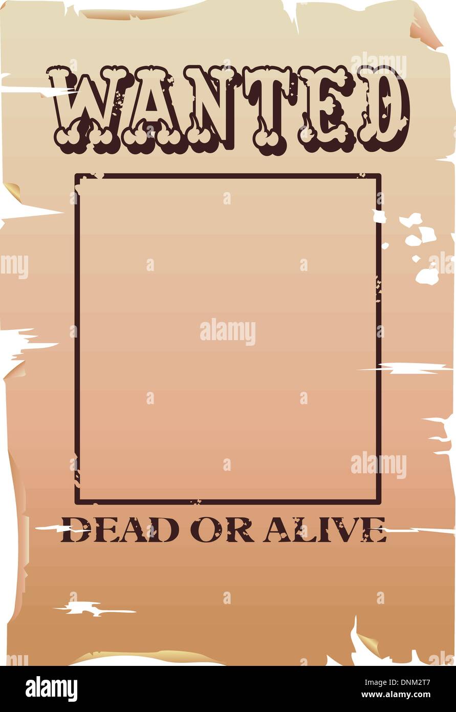 a vector wanted poster, type created for the poster. Stock Vector