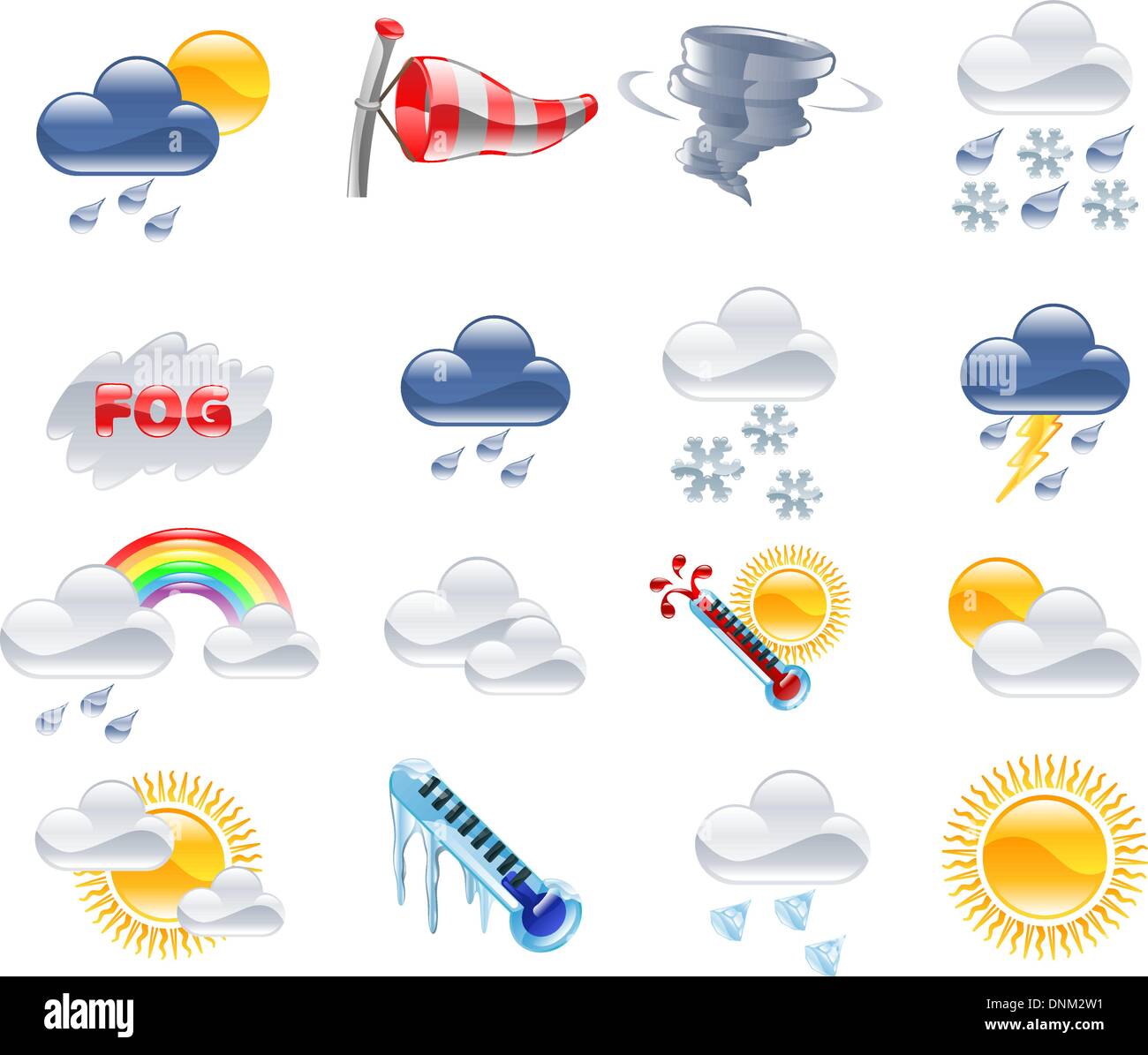 A high quality icon set relating to weather and weather forecasting. Stock Vector