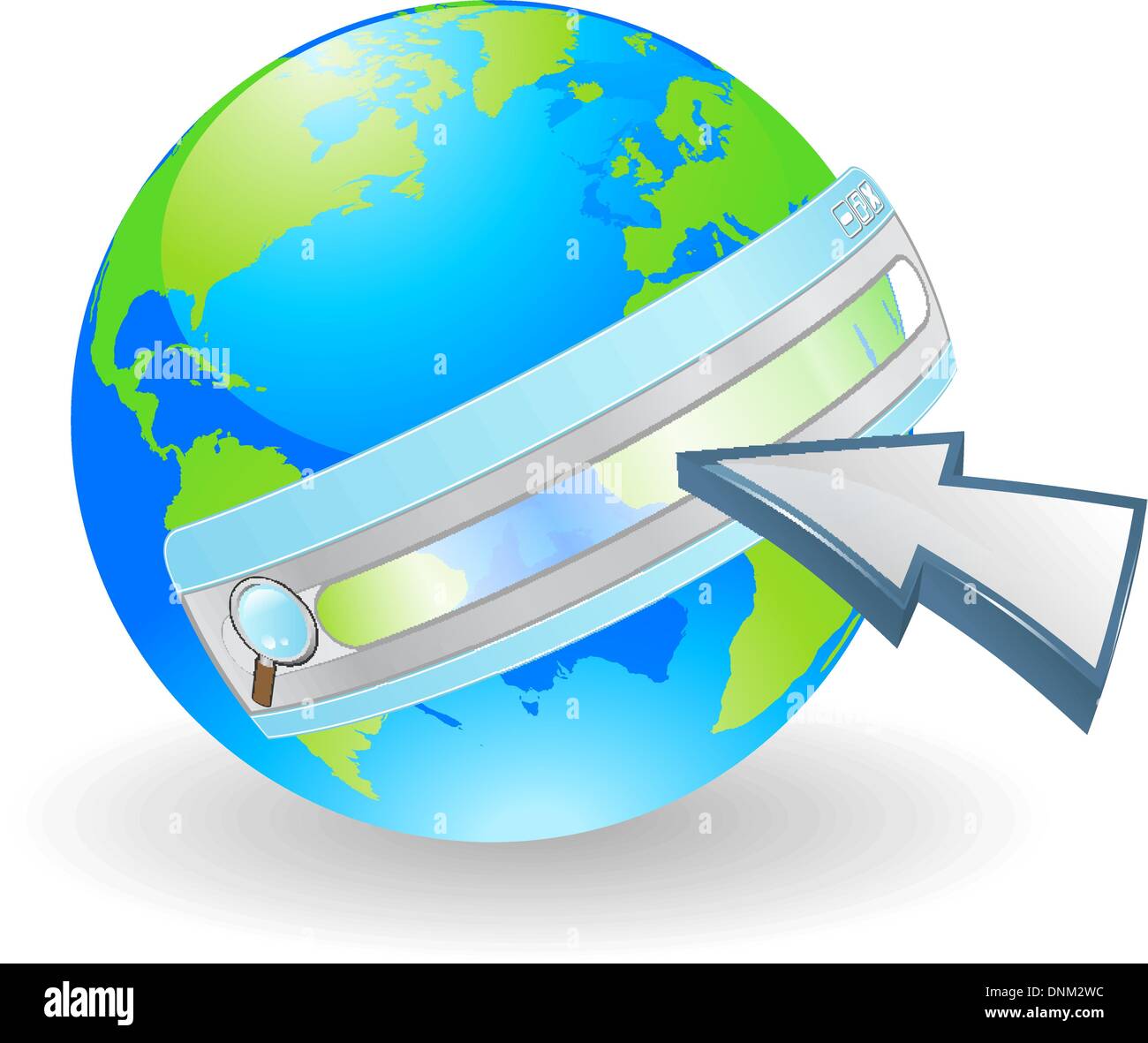 Web concept. Conceptual illustration for searching the internet. Stock Vector