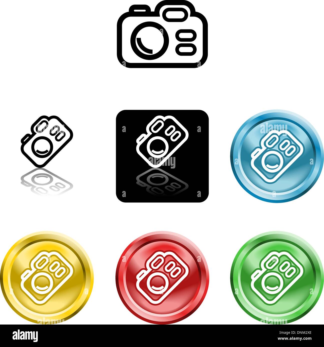 Several versions of an icon symbol of a stylised camera Stock Vector ...