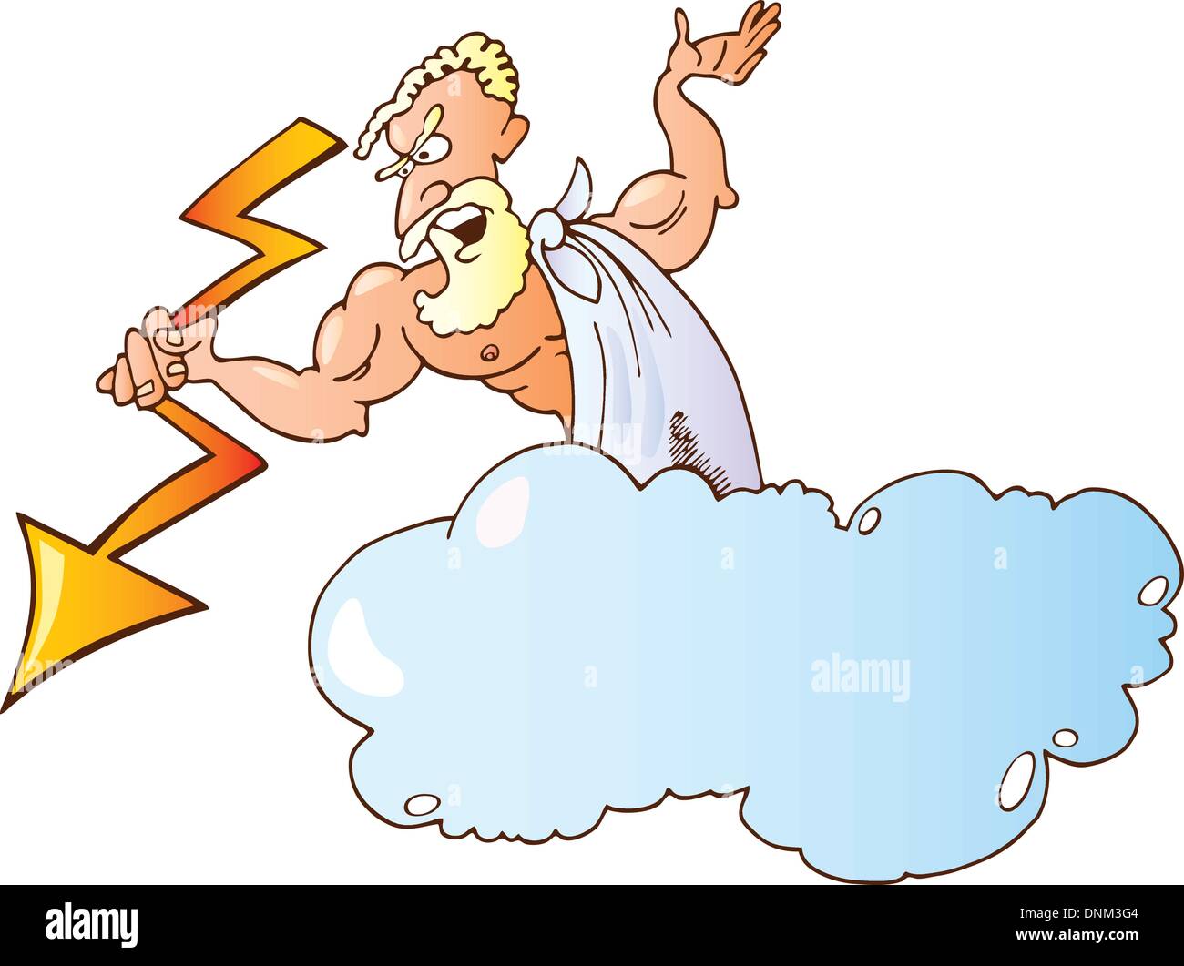Cartoon illustration of greek god zeus with lighting Stock Vector Image &  Art - Alamy