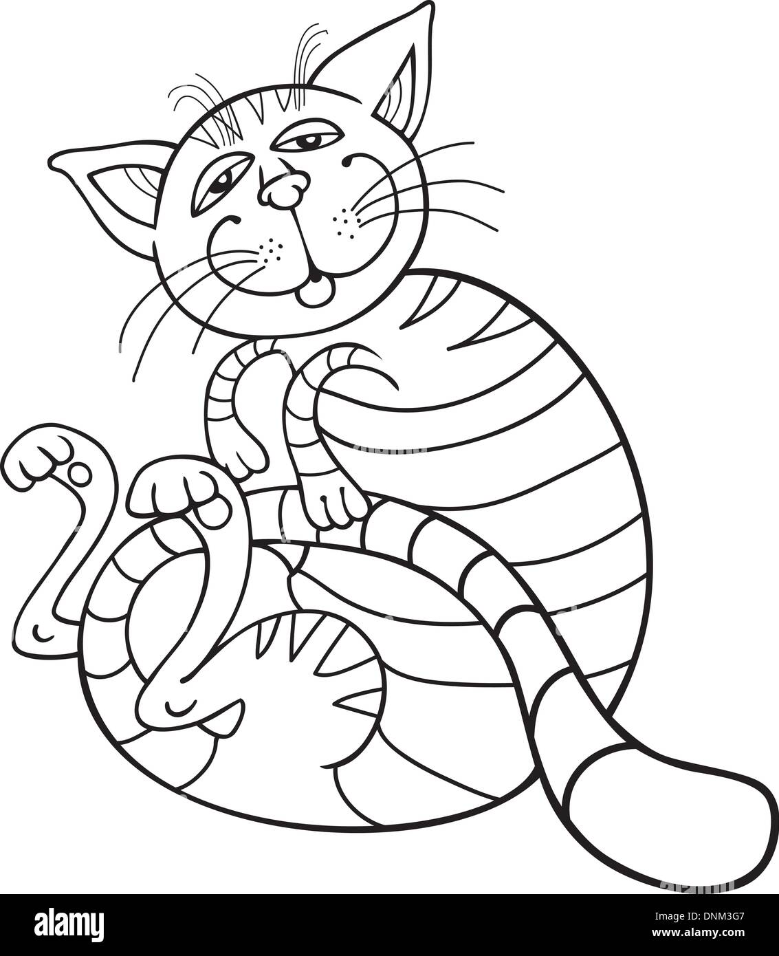 Download illustration of Happy Cat for coloring book Stock Vector ...