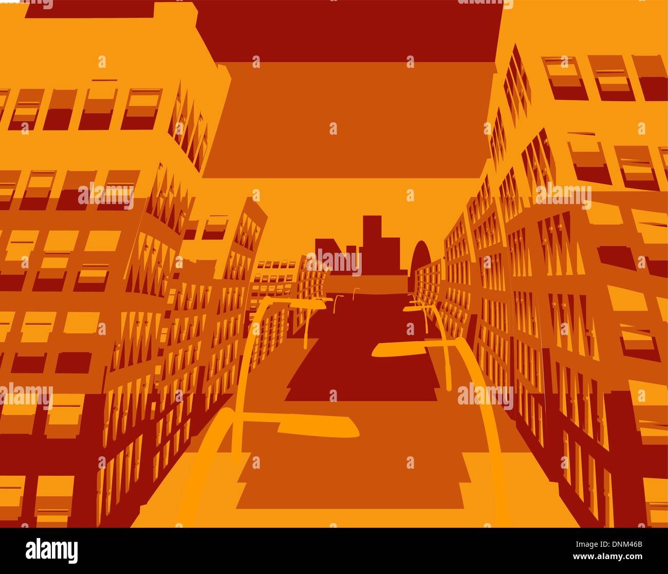 an abstract illustration of a city street Stock Vector