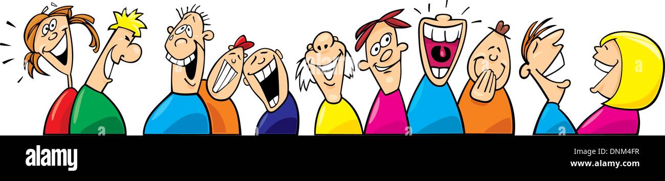 Cartoon illustration of laughing people Stock Vector Image & Art - Alamy