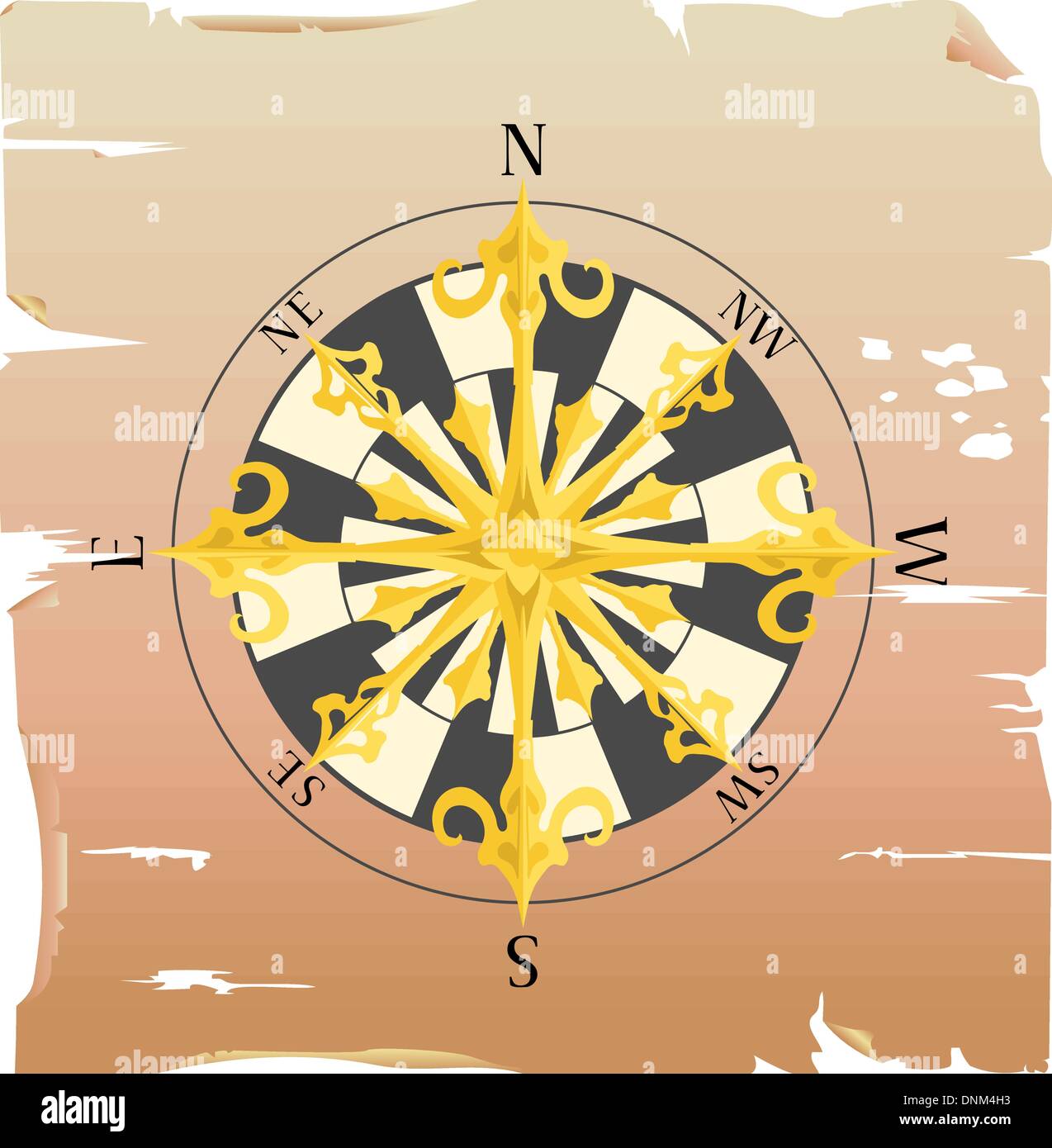 a vector compass on a piece of paper Stock Vector
