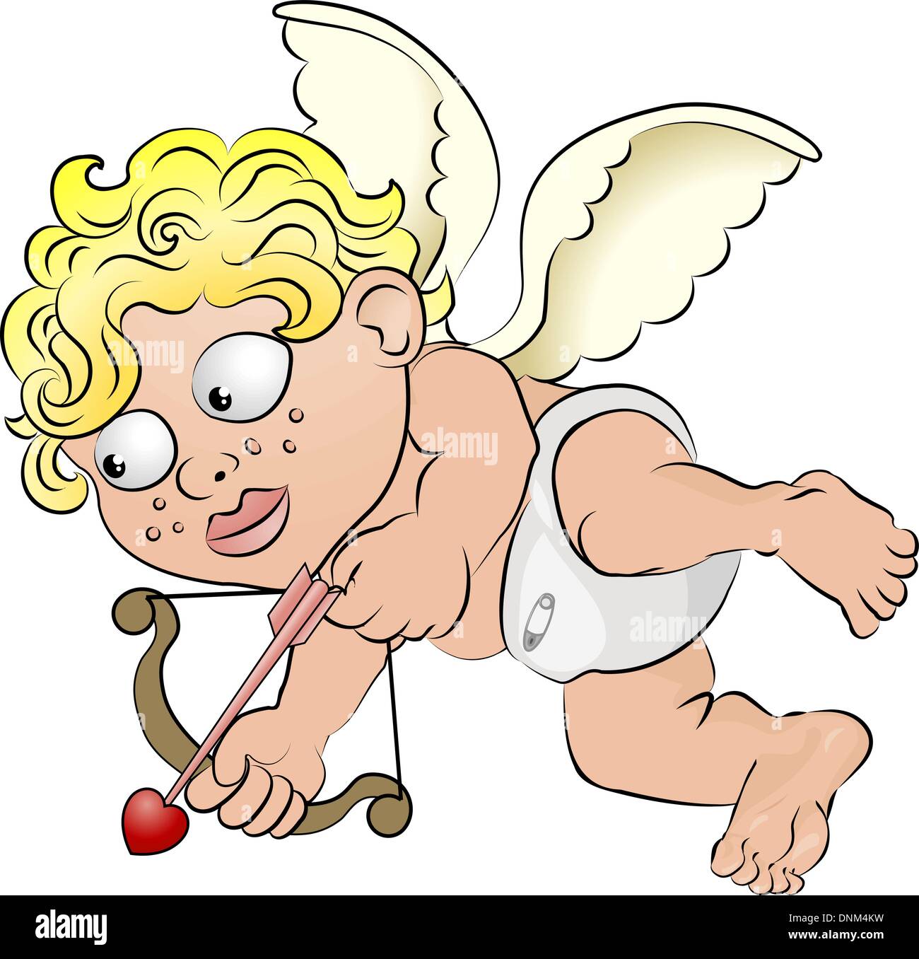 An Illustration of cupid with love arrow Stock Vector