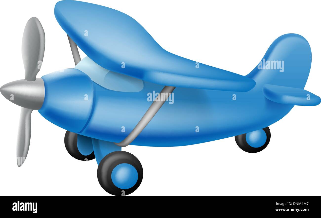 An illustration of a cute little cartoon blue prop plane, perhaps a child  toy Stock Vector Image & Art - Alamy