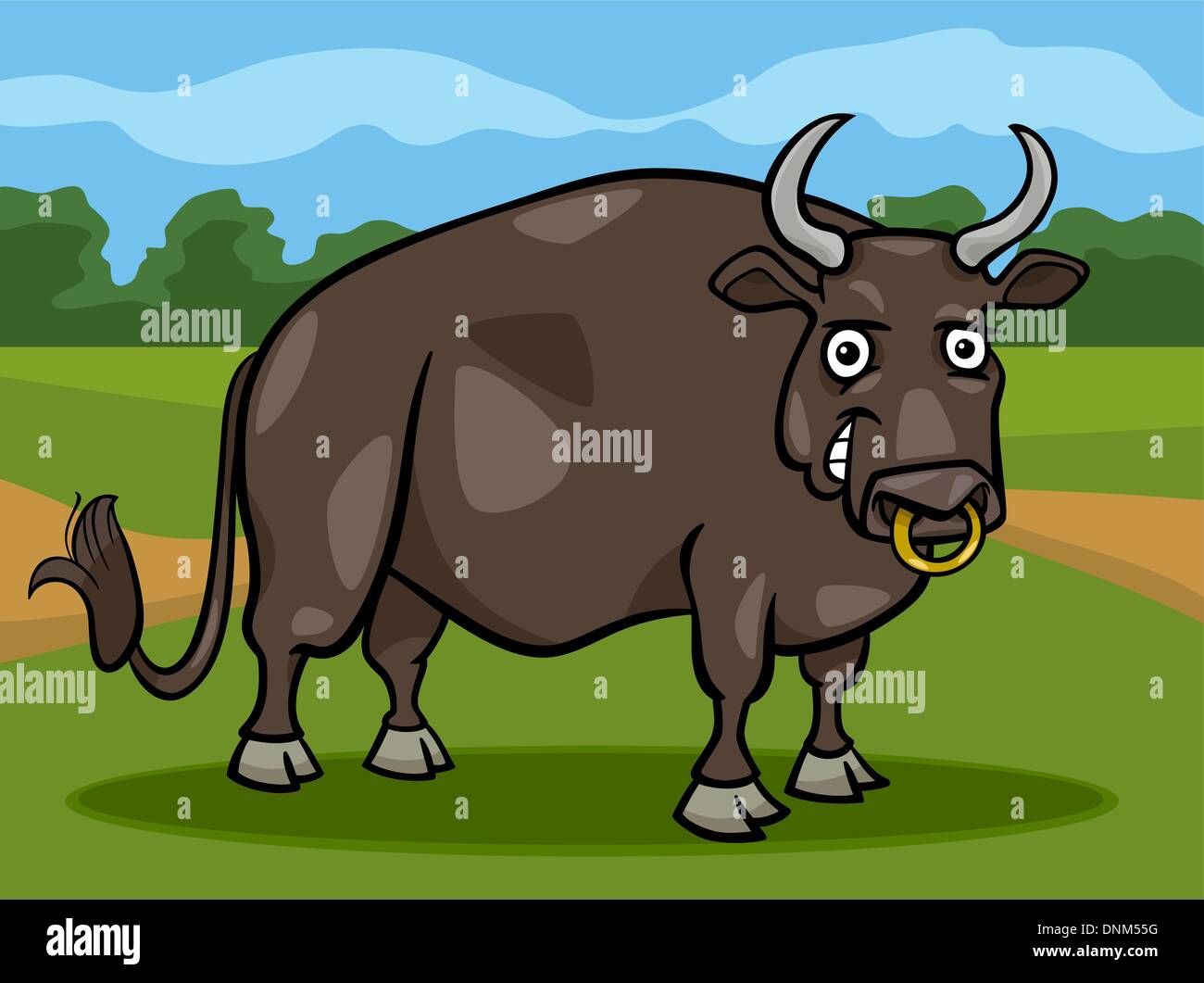 Cartoon Illustration of Funny Comic Bull Farm Animal Stock Vector Image &  Art - Alamy