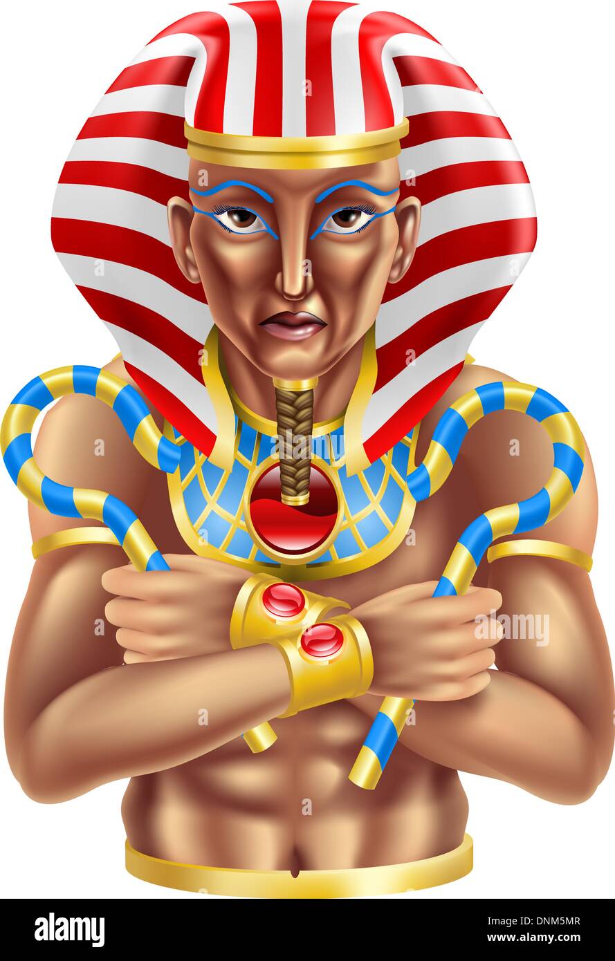 Illustration of an ancient egyptian pharaoh king icon or avatar Stock ...
