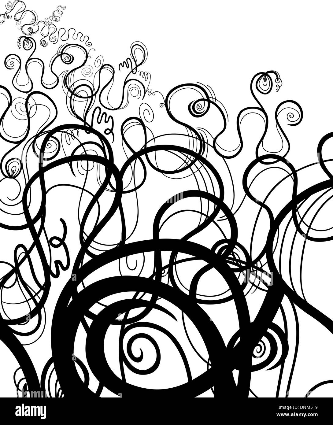 Design Illustration of Black and White Abstract Swirl Ornament Stock ...