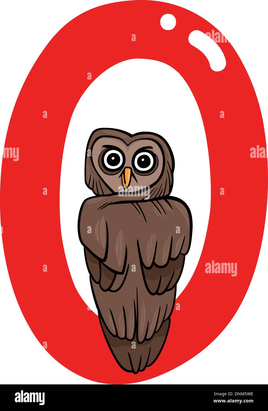 cartoon illustration of O letter for owl Stock Vector Image &amp; Art - Alamy