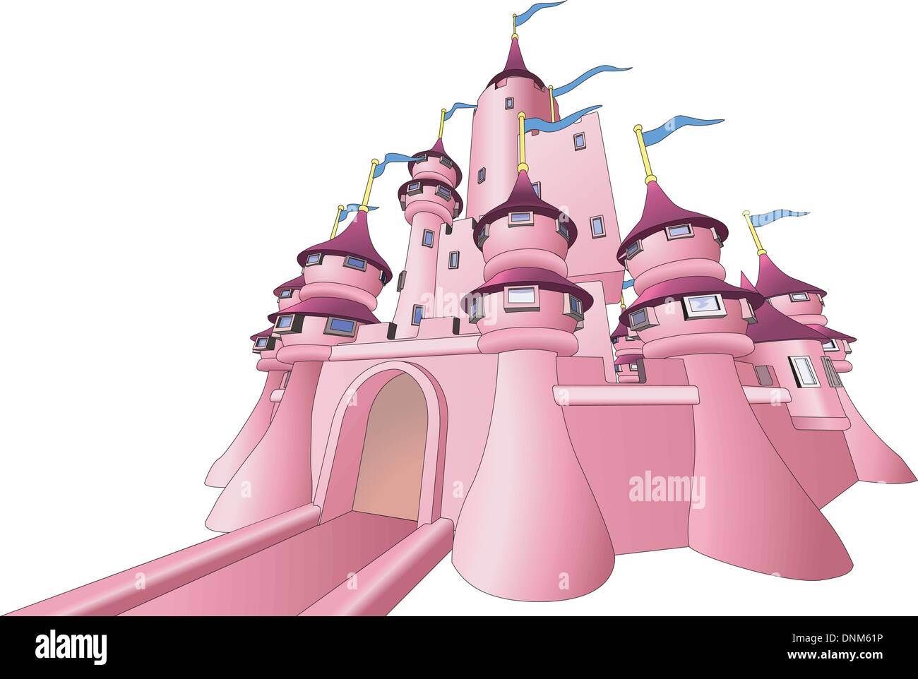 Illustration of pink fairy castle Stock Vector Image & Art - Alamy