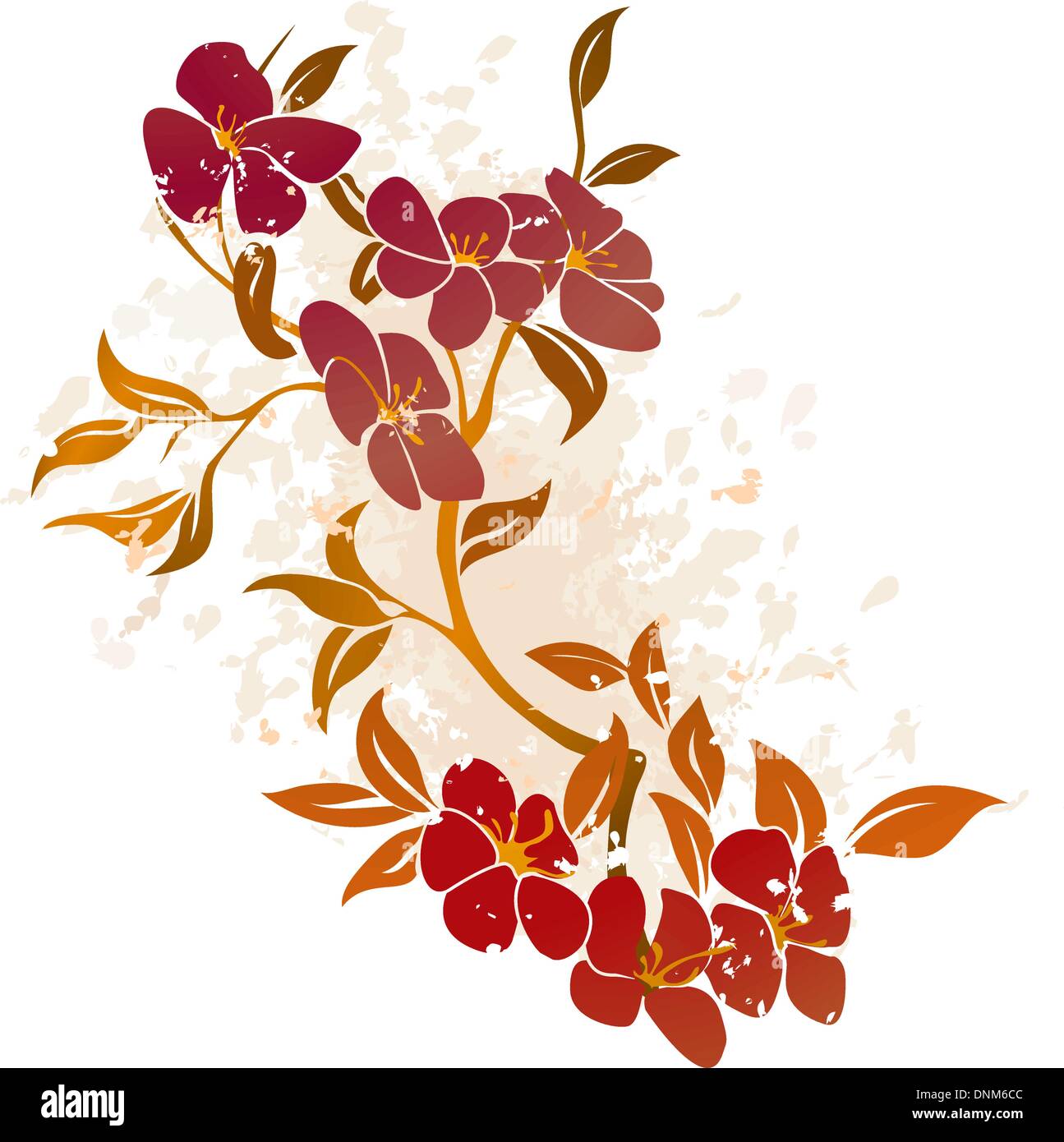 A vector illustration of a floral grunge background Stock Vector