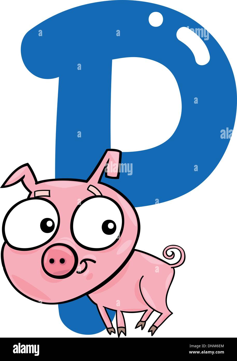 cartoon illustration of P letter for pig Stock Vector Image & Art - Alamy
