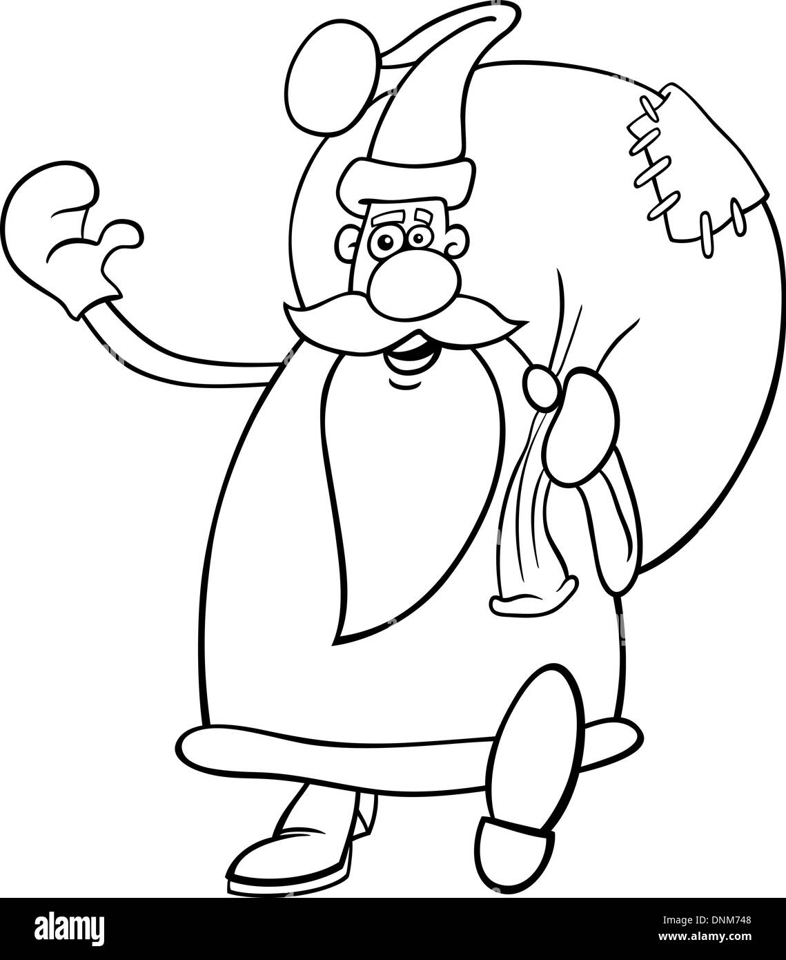 Cartoon Illustration of Funny Santa Claus or Papa Noel or Father ...