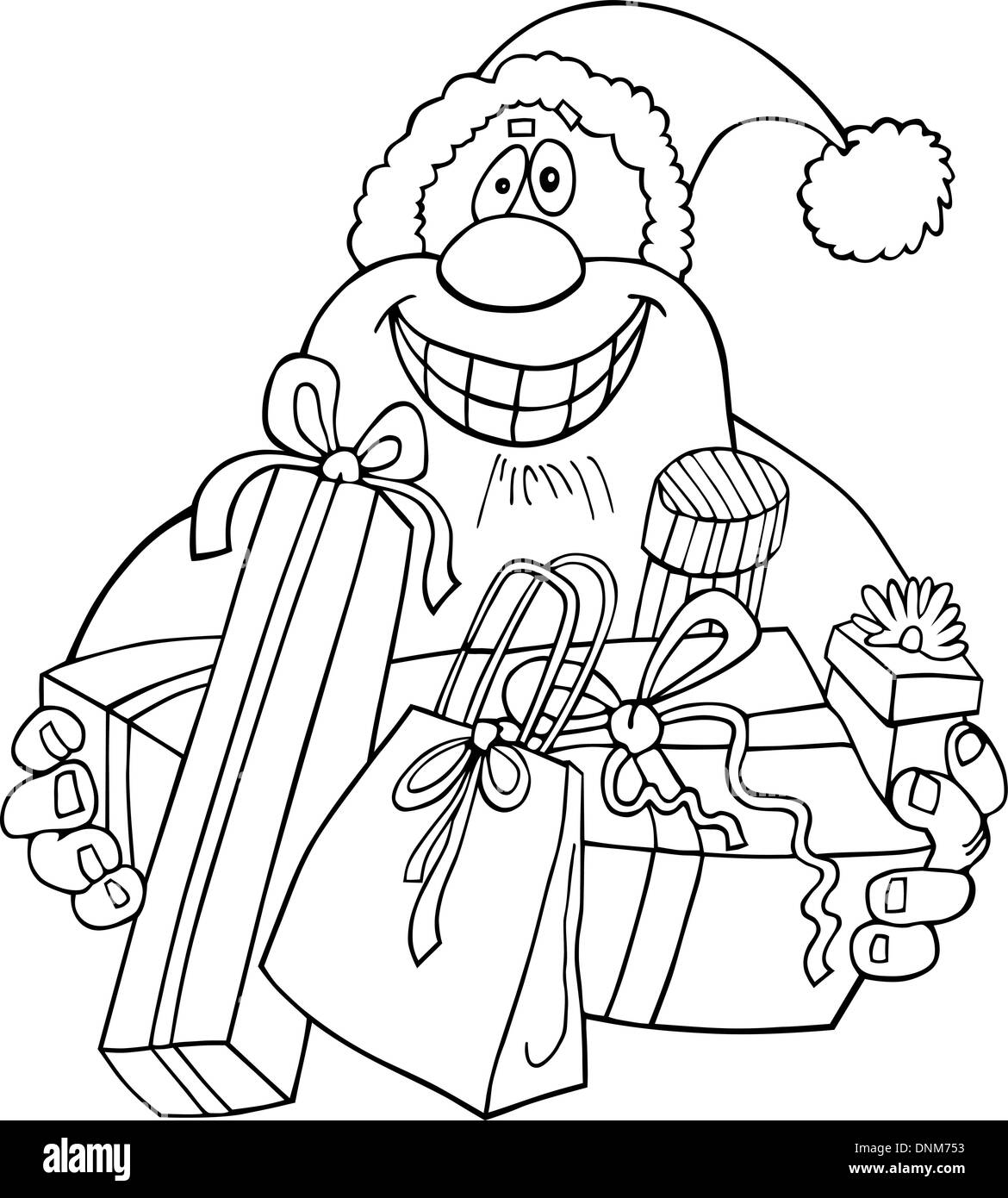 Cartoon Illustration Of Santa Claus Or Father Christmas Or