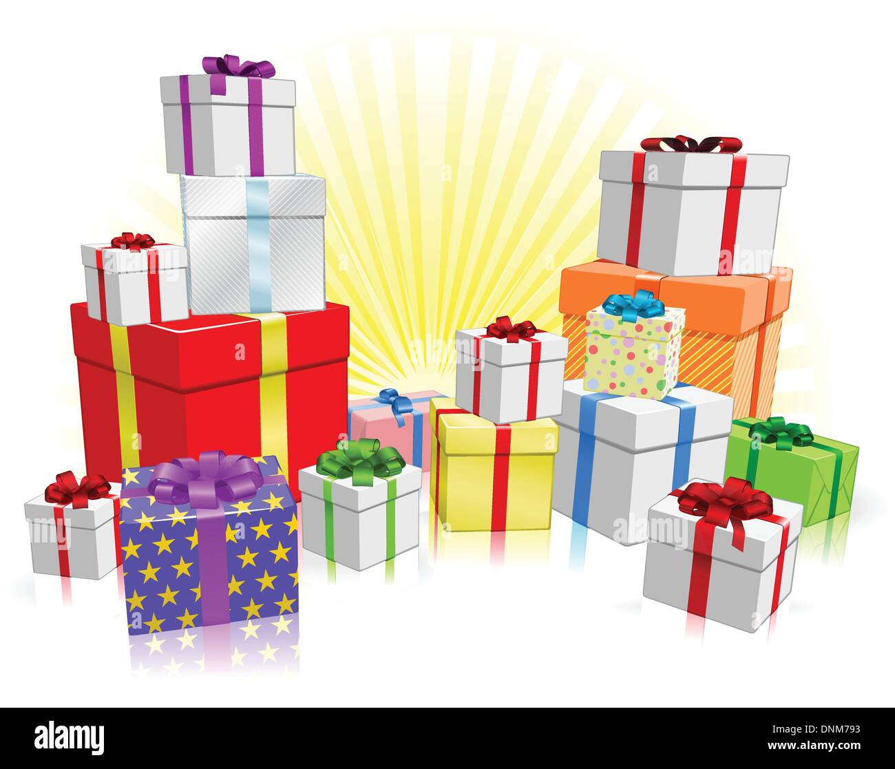 Wrapped xmas presents Stock Vector Images - Alamy