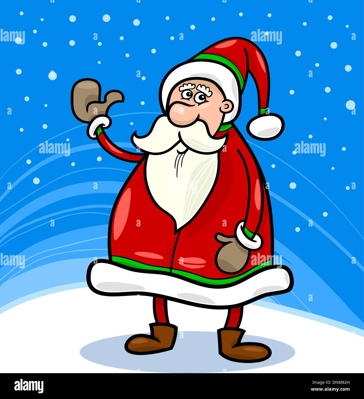 Cartoon Illustration of Funny Santa Claus or Papa Noel or Father ...