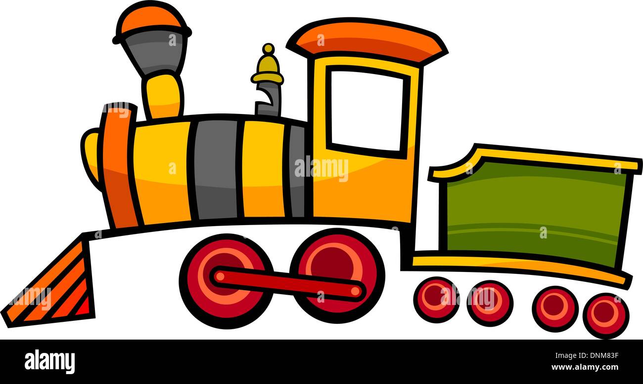 cartoon illustration of cute colorful steam engine locomotive or train  Stock Vector Image & Art - Alamy