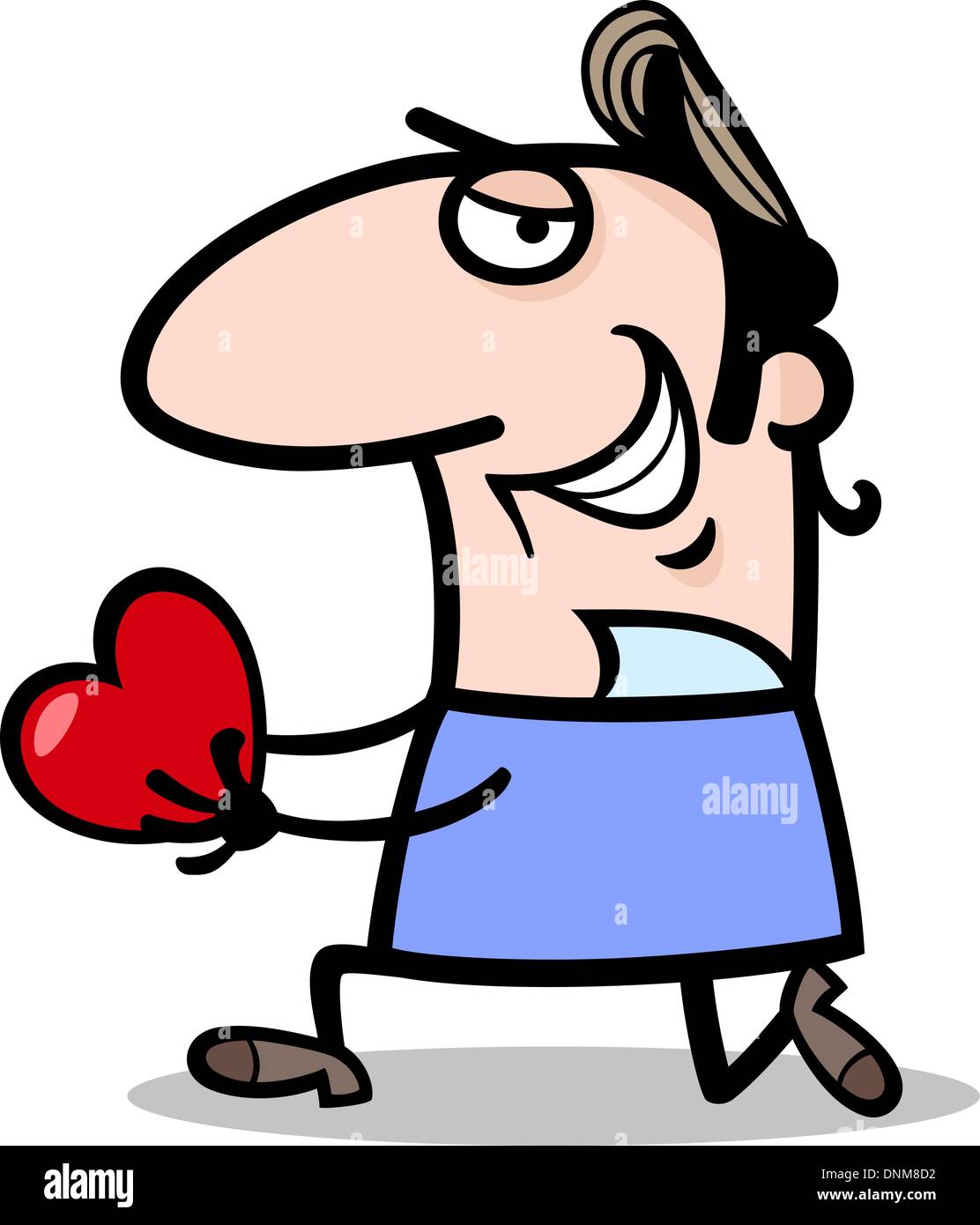 Cartoon St Valentines Illustration of Funny Man in Love giving Valentine  Card or Proposing Stock Vector Image & Art - Alamy