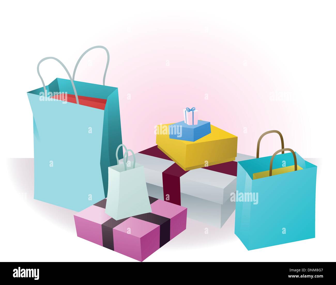 Stacks of luxury shopping purchases or gifts Stock Vector