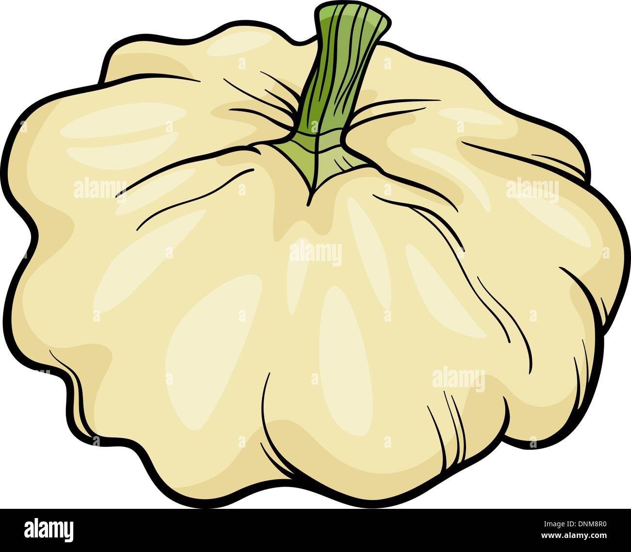 Cartoon Illustration of Patison Vegetable Food Object Stock Vector ...