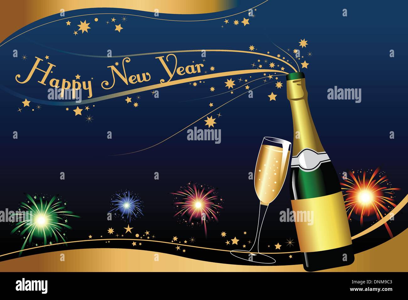 A vector illustration of New Year background with copyspace Stock Vector