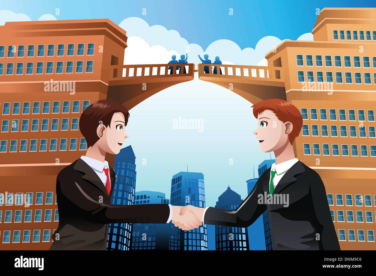 A vector illustration of business merger concept Stock Vector