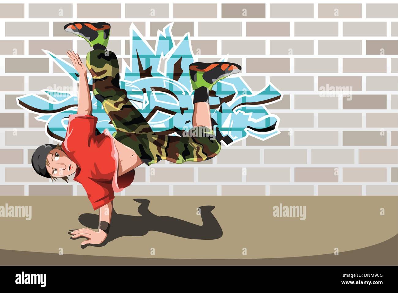 A vector illustration of a hip-hop or street dancer Stock Vector