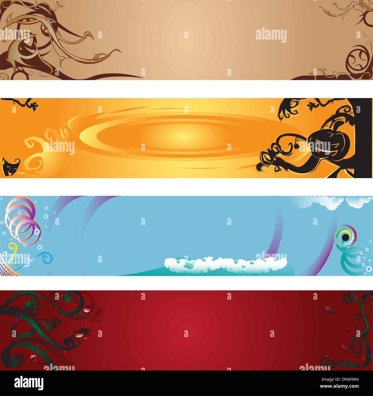 Vector illustrations of beautiful web banners Stock Vector