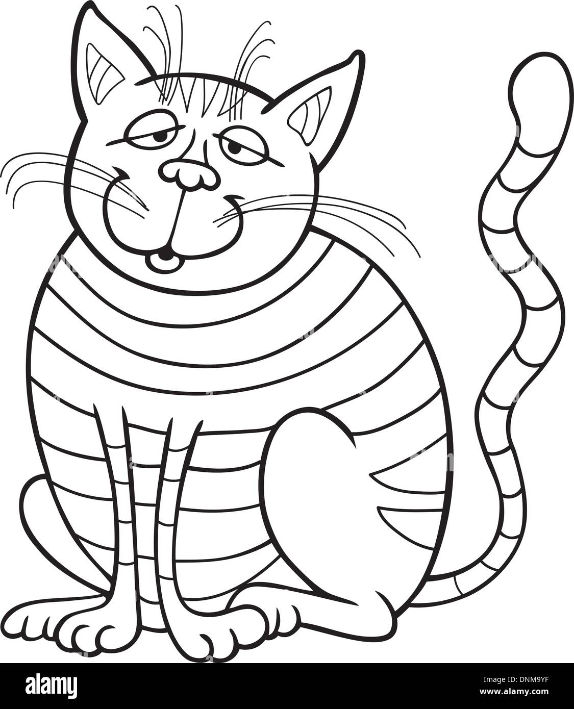 illustration of Smiling Cat for coloring book Stock Vector Image & Art