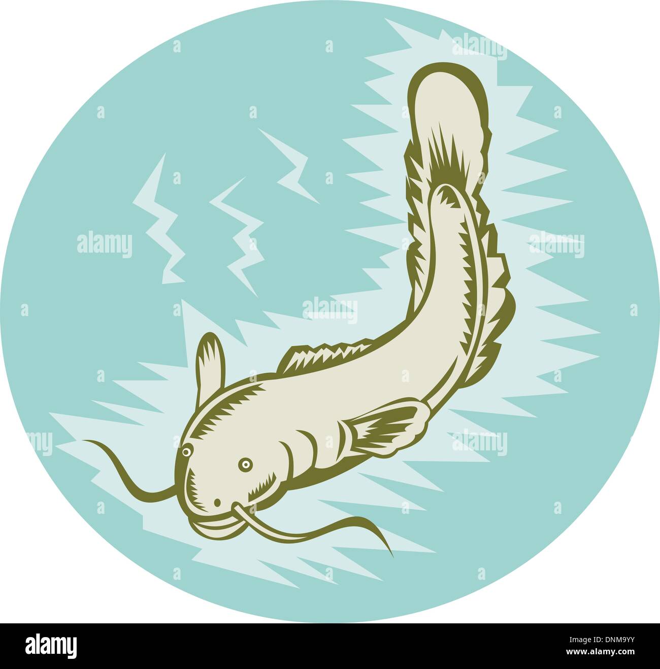 illustration of a Catfish swimming underwater Stock Vector Image & Art ...