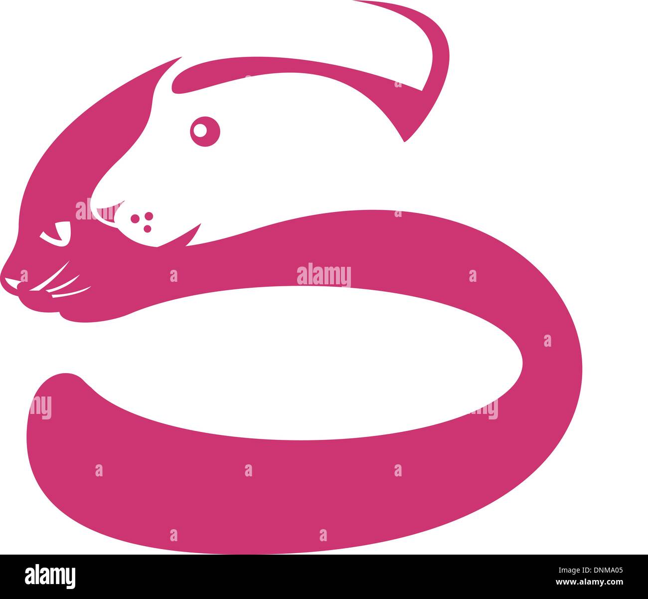 Illustration Of A Cat And Dog Silhouette Isolated On White Background