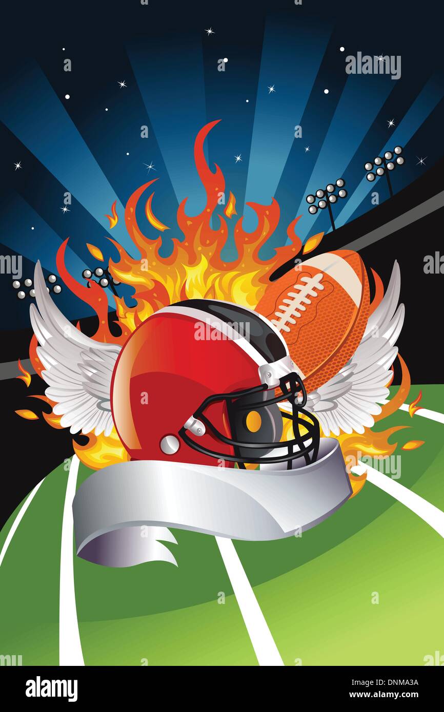 A vector illustration of American football design Stock Vector