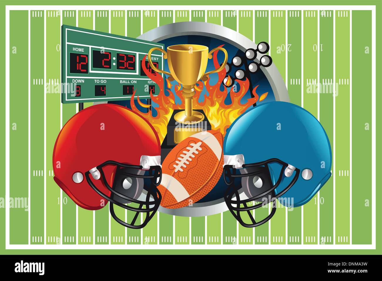 A vector illustration of an American football background Stock Vector