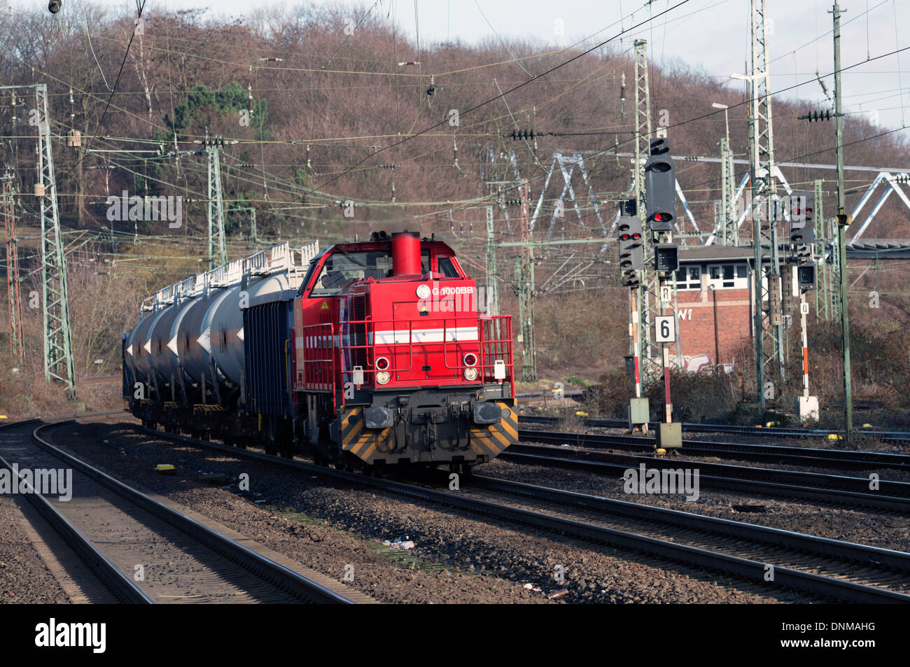 German Container Train Freight train hauling tankers, Germany Stock Photo - Alamy