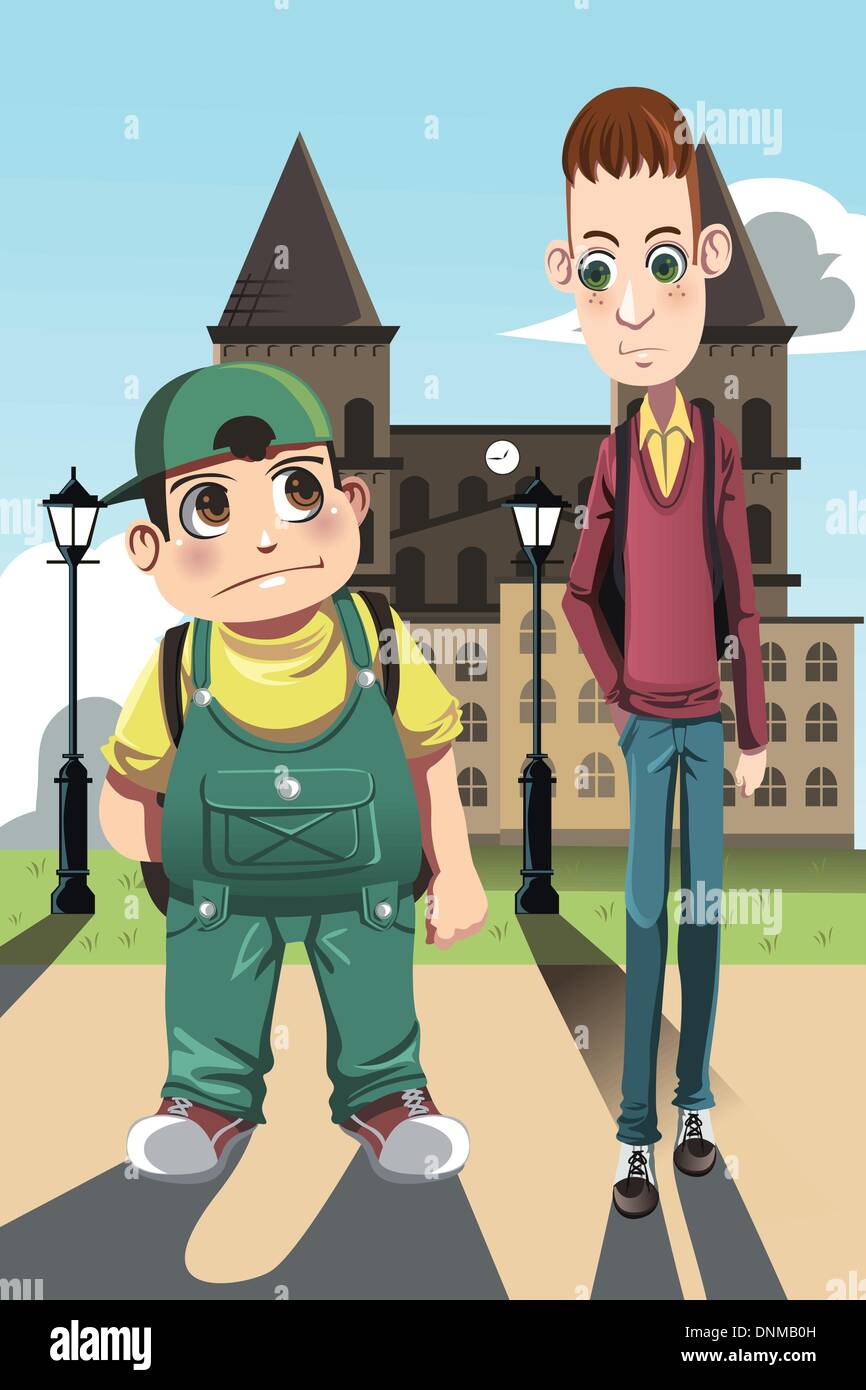 A vector illustration of a short fat boy and a tall skinny boy, can be used  for contrast concept Stock Vector Image & Art - Alamy