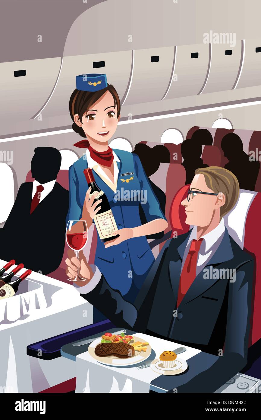 Hostess In A Plane Stock Vector Images Alamy
