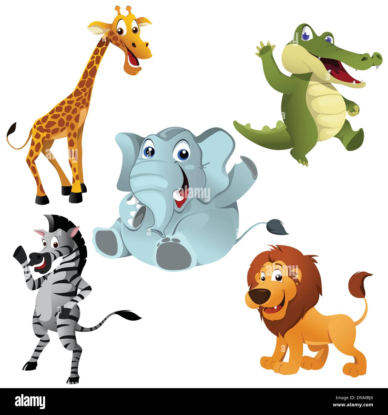 A vector illustration of Africans animals sets Stock Vector
