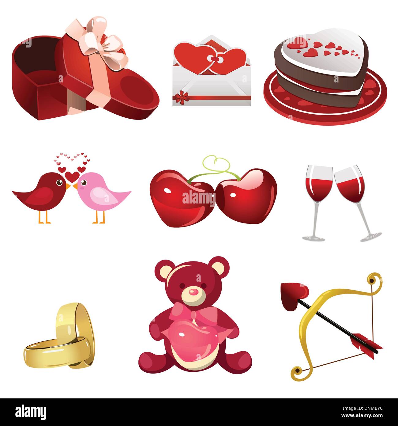 A vector illustration of valentine icon sets Stock Vector