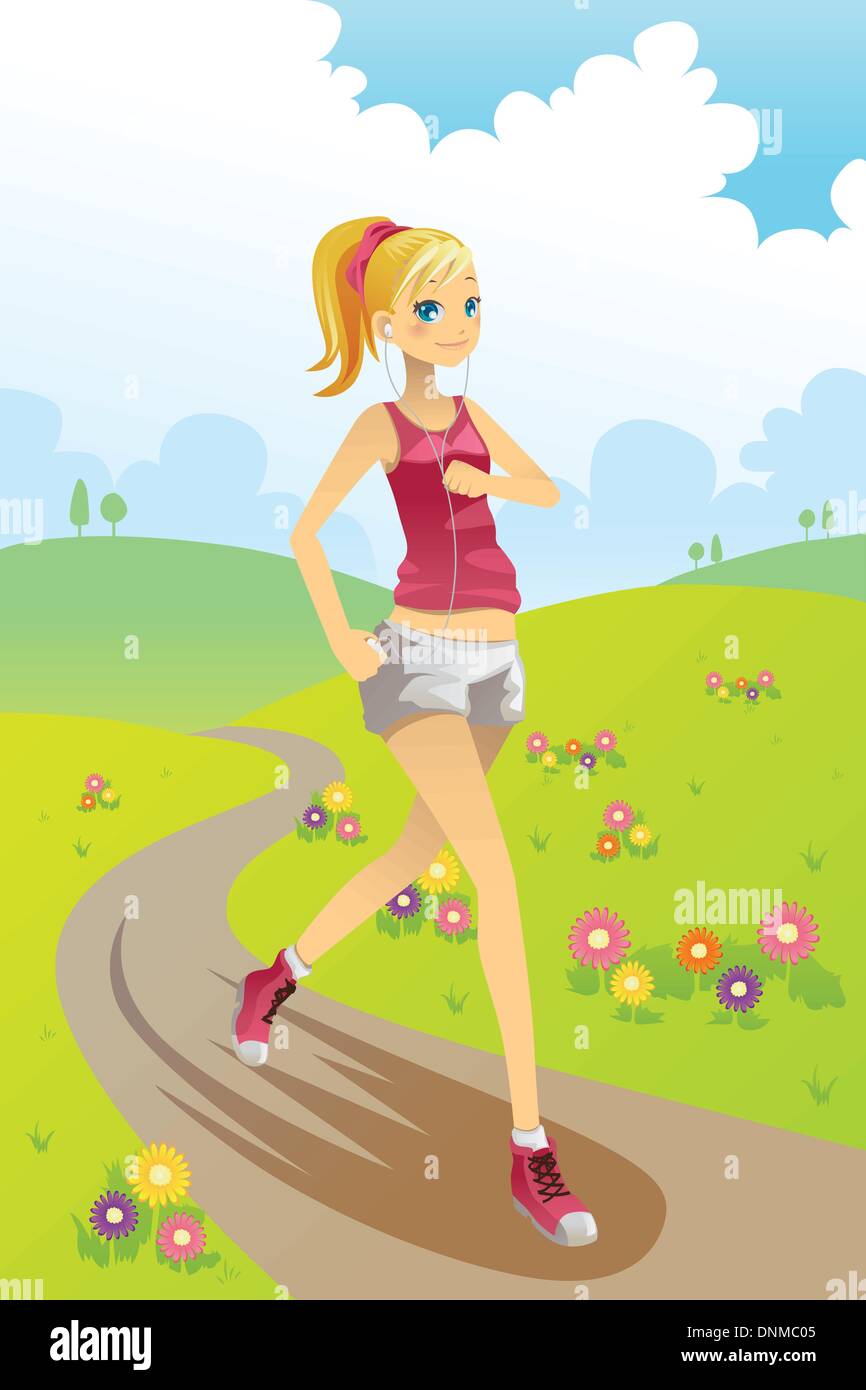 A vector illustration of a girl running in a park Stock Vector Image & Art - Alamy A vector illustration of a girl running in a park Stock Vector Image & Art - Alamy
