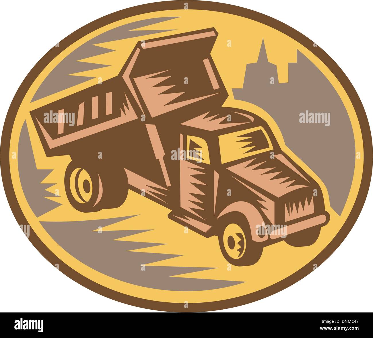 Mining dump truck dumping Stock Vector Images - Alamy