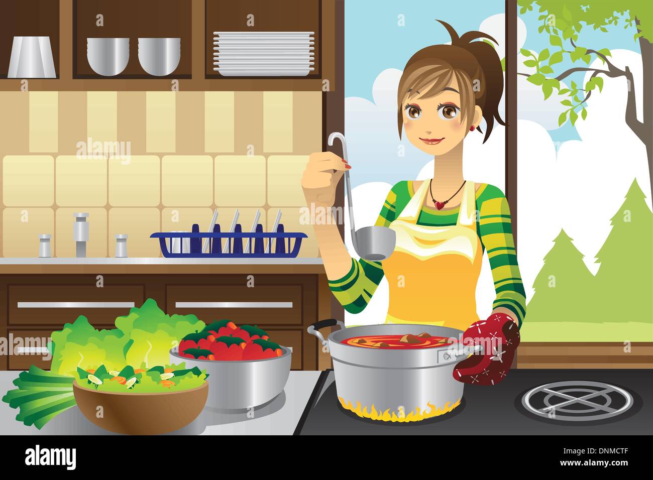 Busy kitchen illustration hi-res stock photography and images - Alamy Busy kitchen illustration hi-res stock photography and images - Alamy