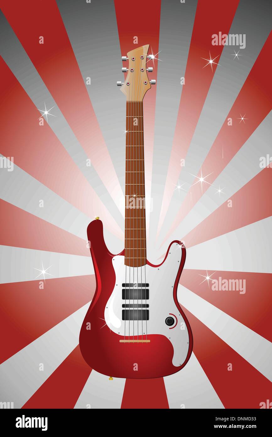 A vector illustration of an electric guitar Stock Vector