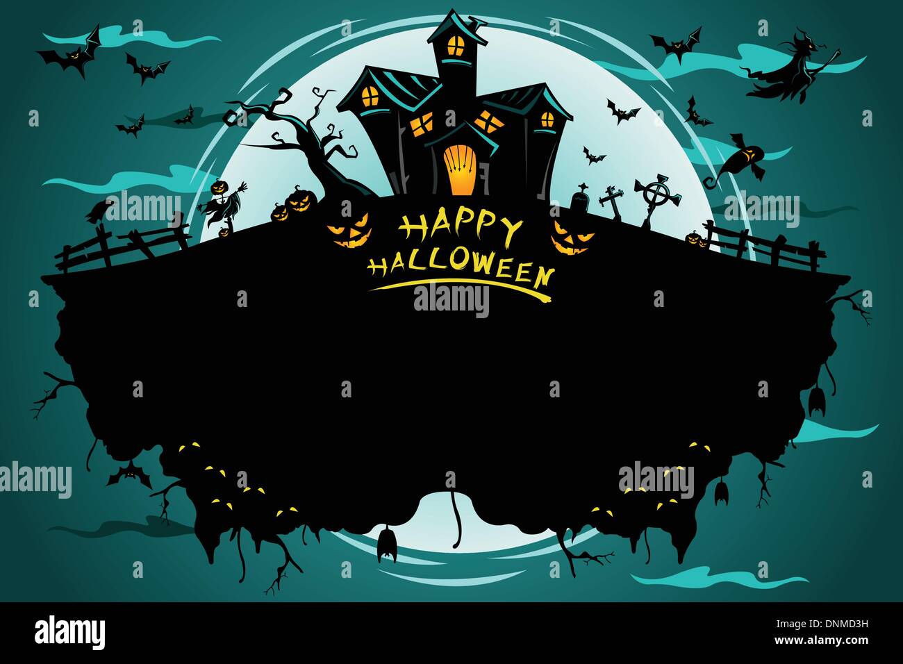 A vector illustration of Halloween poster design Stock Vector