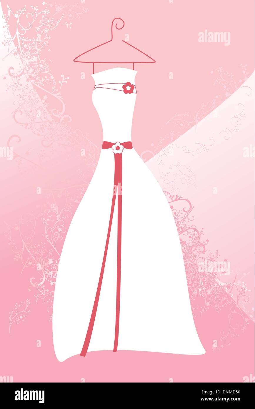 A vector illustration of a wedding dress Stock Vector