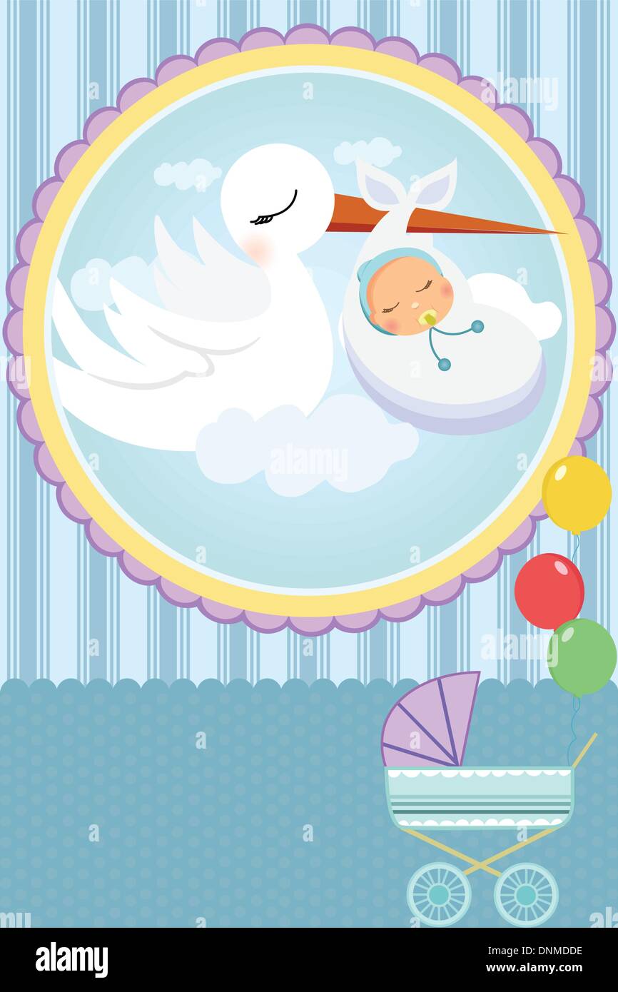 A vector illustration of a baby shower card Stock Vector Image & Art ...