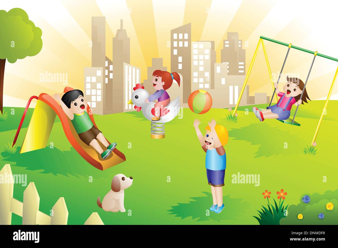 Playground in a park Stock Vector by ©AlexBannykh 112878222