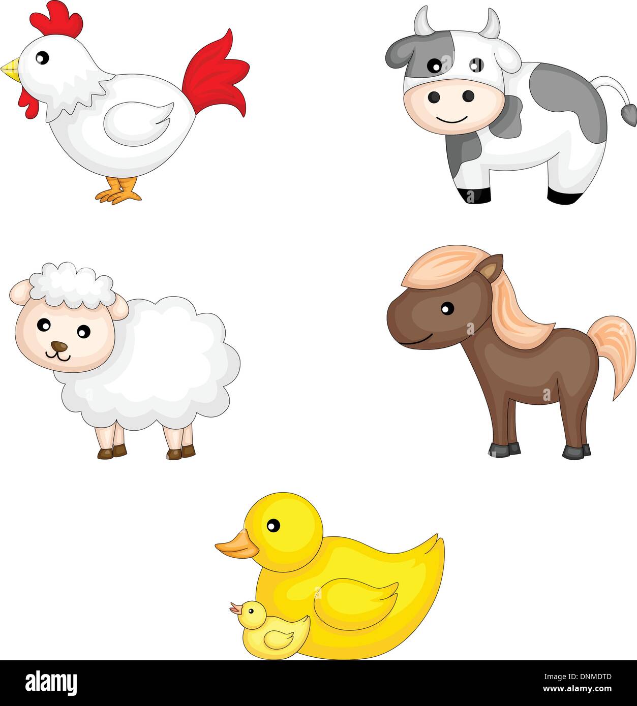 A vector illustration of farm animals graphic Stock Vector