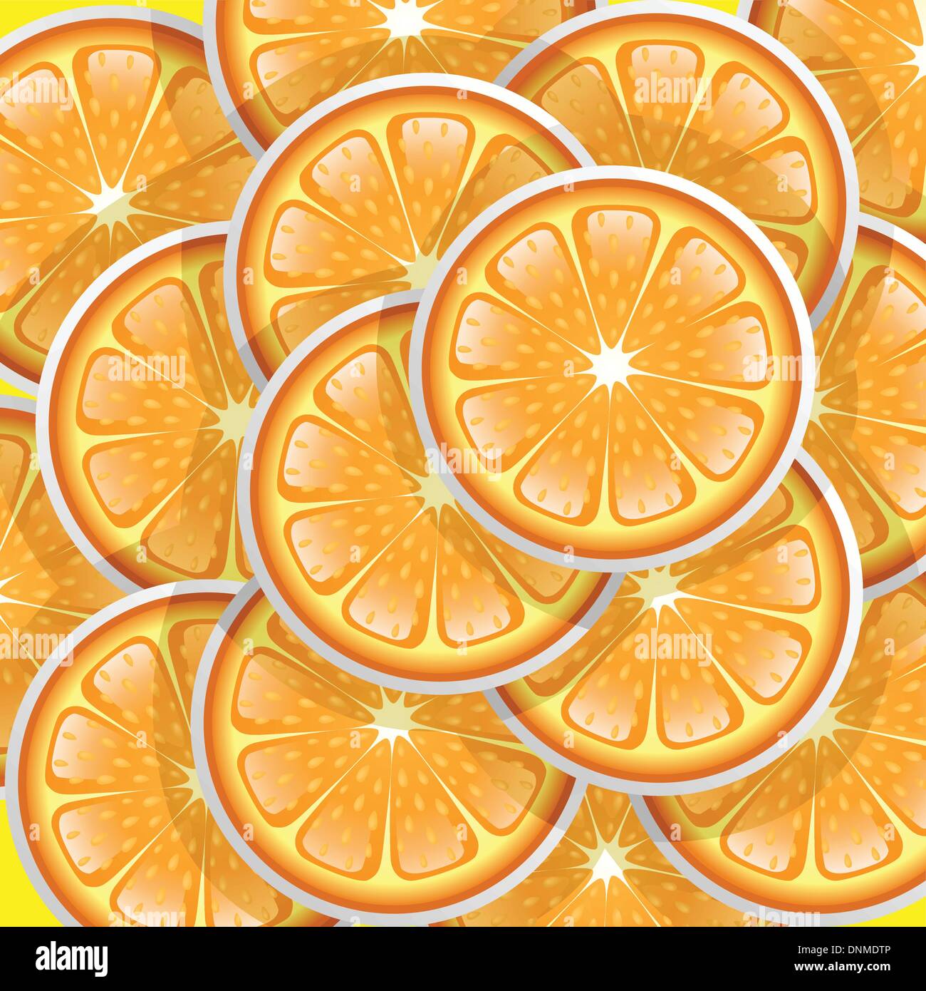 A vector illustration of oranges slices pattern Stock Vector